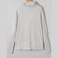 Agnese Light Grey Textured Knit Drawstring Cowl Neck Oversize Top with Side Slits