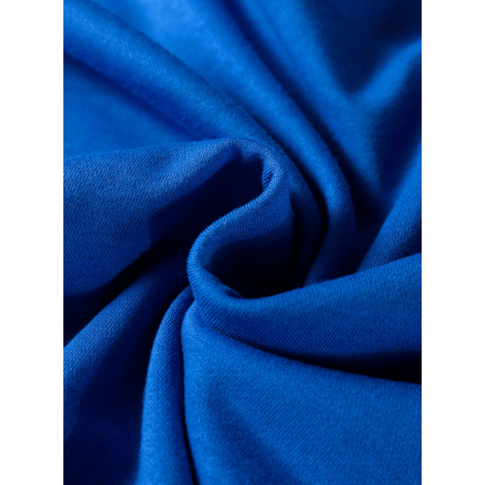 Jenci Blue Striped Patchwork Sleeve Colorblock Sweatshirt
