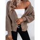 Charlee Mixed Texture Knit Button V Neck Sweater Cardigan