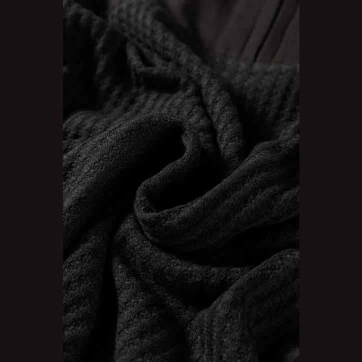 Pheb Carbon Grey Waffle Knit Patchwork Half Zipped Casual Sweatshirt