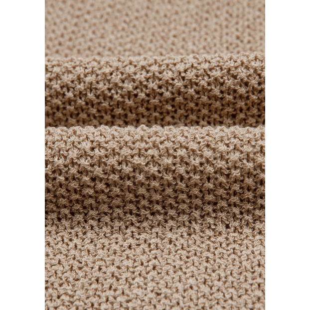 Monella Chestnut Color Block Knit V Neck Loose Sweater