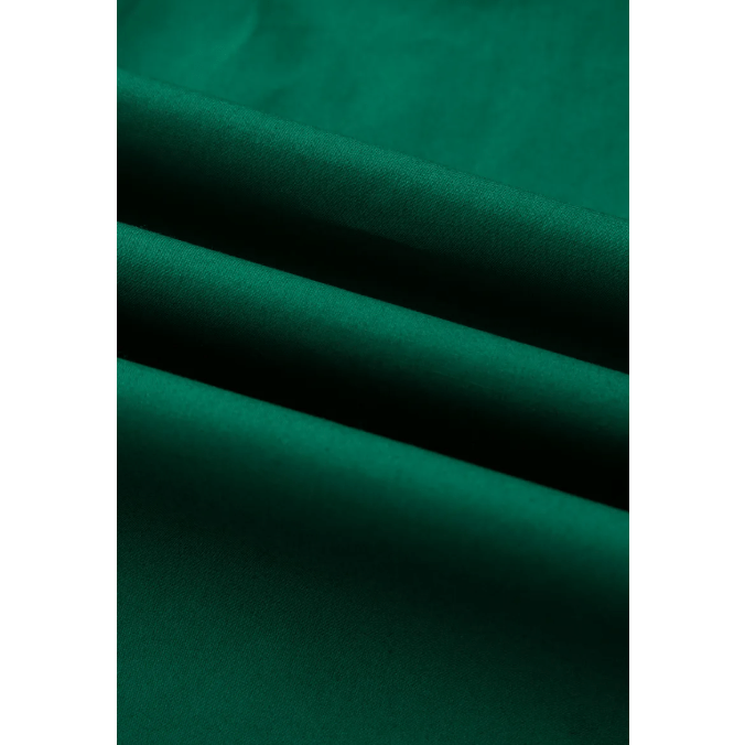 Maurissa Green Puffy Flounce Sleeve Leopard Trim V Neck Blouse