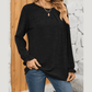 Karter Pleated Round Neck Long Sleeve Top