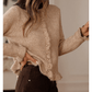 Sibelle Ruffle Trim Gold Button Sweater Cardigan