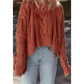 Caylee Redwood Burl Chunky Fit Slouchy Textured Knit Sweater