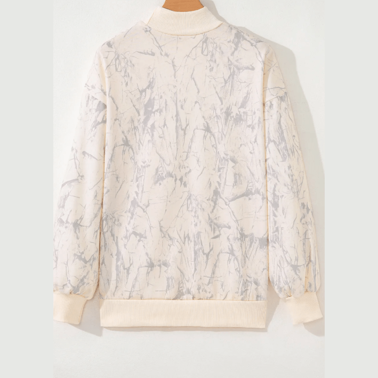 Peydon Khaki Camo Mock Neck Baggy Sweatshirt