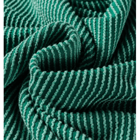 Destiny Evergreen Twisted Ribbed Tiered Ruffles Long Sleeve Pullover Top