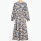 Nixie Floral Print Smocked High Waist Long Sleeve Maxi Dress