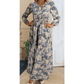 Nixie Floral Print Smocked High Waist Long Sleeve Maxi Dress