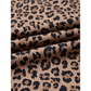 Pennie Ribbed Leopard Print Contrast Collar Zip Hooded Pullover Sweatshirt