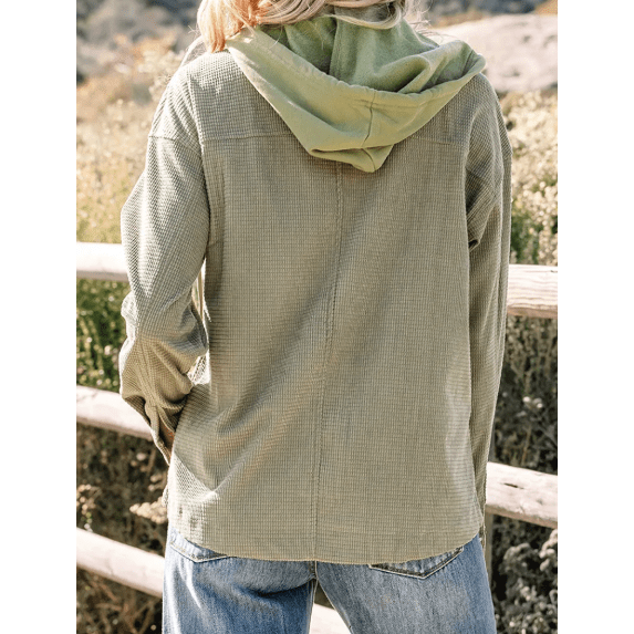 Rosetta Laurel Green 2 in 1 Thermal Knit Textured Hooded Jacket