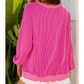 Sammie Pink Twisted Rib Uneven Hem Drop Shoulder Loose Knit Top