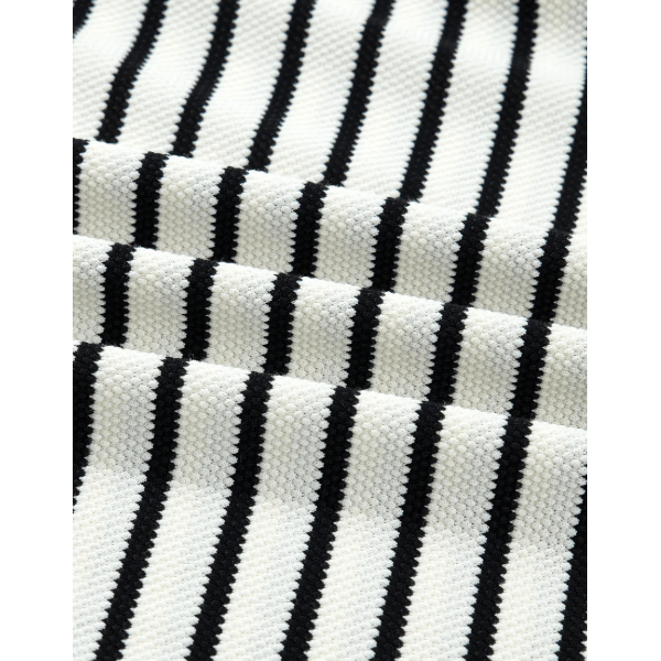 Urmi White Stripe Ruffle Trim Drop Shoulder Top Drawstring Loose Pant Set