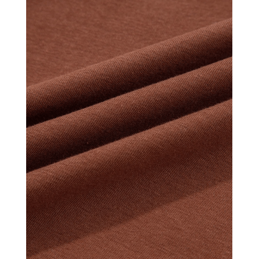 Issa Chestnut Raw Seam Detail Solid Color Long Sleeve Top