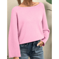 Benita Pink Knit Loose Bracelet Sleeve Dolman Sweater