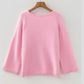 Benita Pink Knit Loose Bracelet Sleeve Dolman Sweater