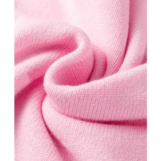 Benita Pink Knit Loose Bracelet Sleeve Dolman Sweater