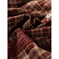 RTS Plaid Eyelet Lace Trim Button Down Loose Long Sleeve Shirt