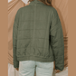 Netty Green Zip-Up Pocket Quilted Jacket