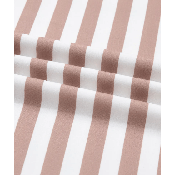 Dorinda Khaki Stripe Contrast Edge Drop Shoulder Pullover and Shorts Plus Size Set