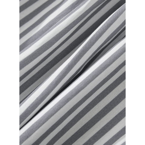 Mara Stripe Half Button Gauze Patchwork Bracelet Sleeve Babydoll Blouse