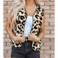 Antonia Black Leopard Print Sherpa Vest Coat