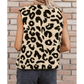 Antonia Black Leopard Print Sherpa Vest Coat