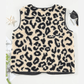 Antonia Black Leopard Print Sherpa Vest Coat