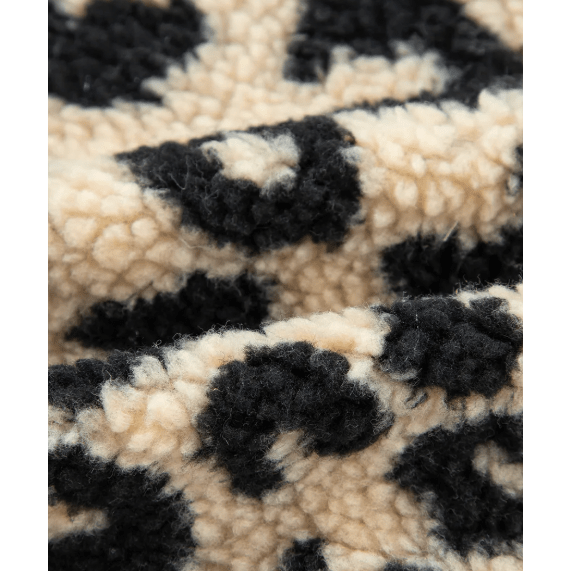 Antonia Black Leopard Print Sherpa Vest Coat