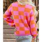 Katana Checkered Knit Polo Collar Baggy Sweater