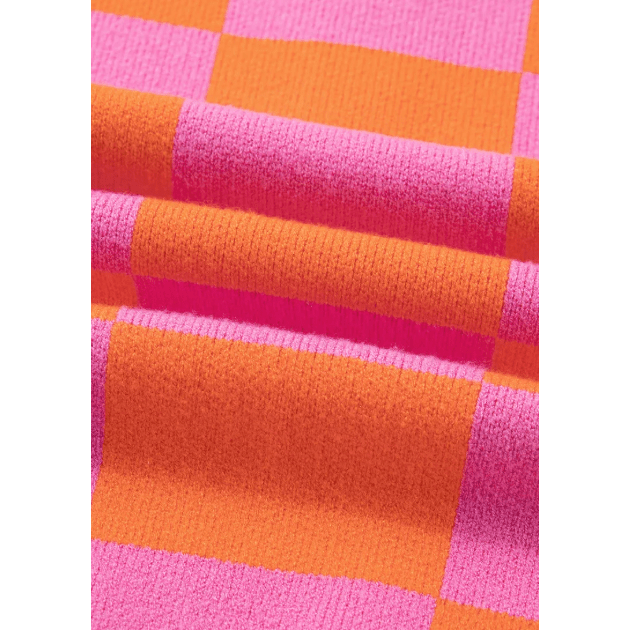 Katana Checkered Knit Polo Collar Baggy Sweater