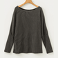 Sophila Carbon Grey Twisted Ribbed Dolman Long Sleeve Top