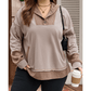 Dayla Waffle Contrast Patchwork Plus Size Pocketed Hoodie