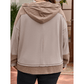 Dayla Waffle Contrast Patchwork Plus Size Pocketed Hoodie