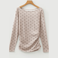 Tali Polka Dot Boat Neck Knit Long Sleeve T Shirt