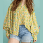 Chantrell Boho Floral Print Frilly Detail Puff Sleeve Shirt