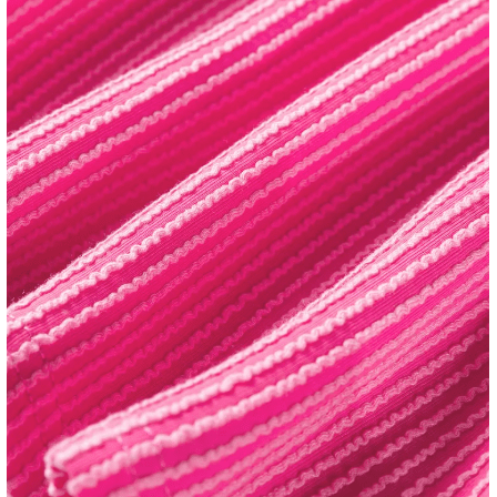 Devlyn Bright Pink Twisted Ribbed Color Block Patchwork Henley Short Sleeve T Shirt