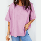 Anna Beth Mineral Wash Drop Shoulder Raw Edge Loose Tee