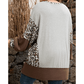 Jeneen Plus Size Leopard Color Block Patchwork Dolman Sweatshirt