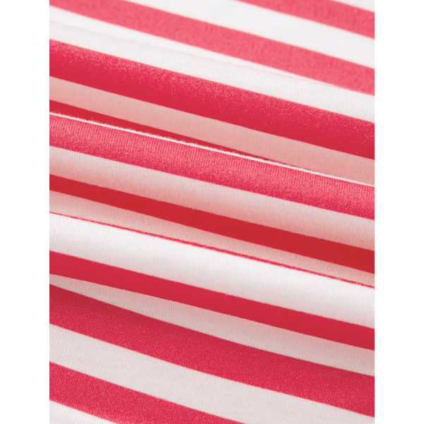 Laurel Pink Stripe Color Block Patchwork Drop Shoulder Long Sleeve Tunic Top