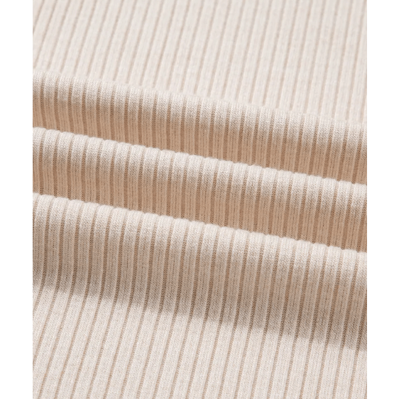 Brigetta Parchment Ribbed Contrast Leopard Edge Round Neck Plus Knit Top