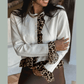RTS Knitted Leopard Ruffle Patchwork Button Down Cropped Cardigan