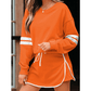 Lissa Orange Varsity Stripe Detail Drop Shoulder Pullover Mini Skort Set