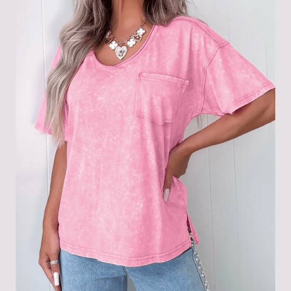 Sandi Sachet Pink Cotton Mineral Wash T Shirt