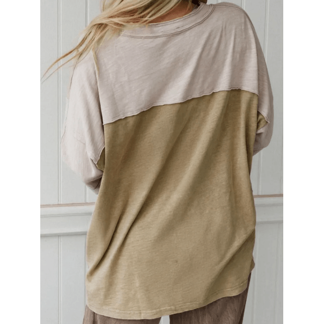 Renee Green Flower Patched Exposed Seam Bracelet Sleeve Oversized T Shirt