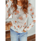 Chanel Round Neck Floral Print Mesh Long Sleeve Top