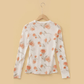 Chanel Round Neck Floral Print Mesh Long Sleeve Top