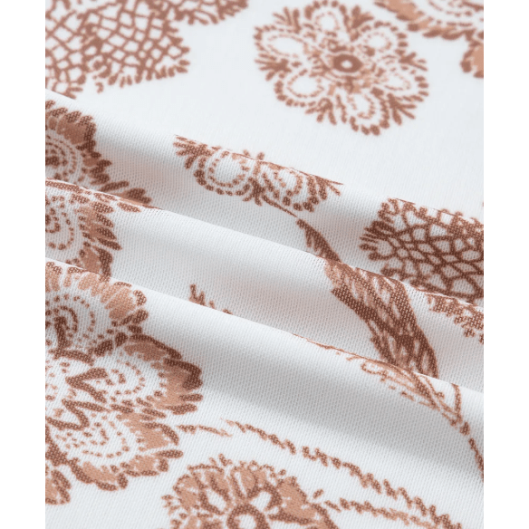 Margot Brown Thumbhole Long Sleeve Floral Print Mesh Top