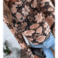 Esme Black Floral Print Mesh Mock Neck Long Sleeve Top