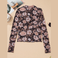 Esme Black Floral Print Mesh Mock Neck Long Sleeve Top